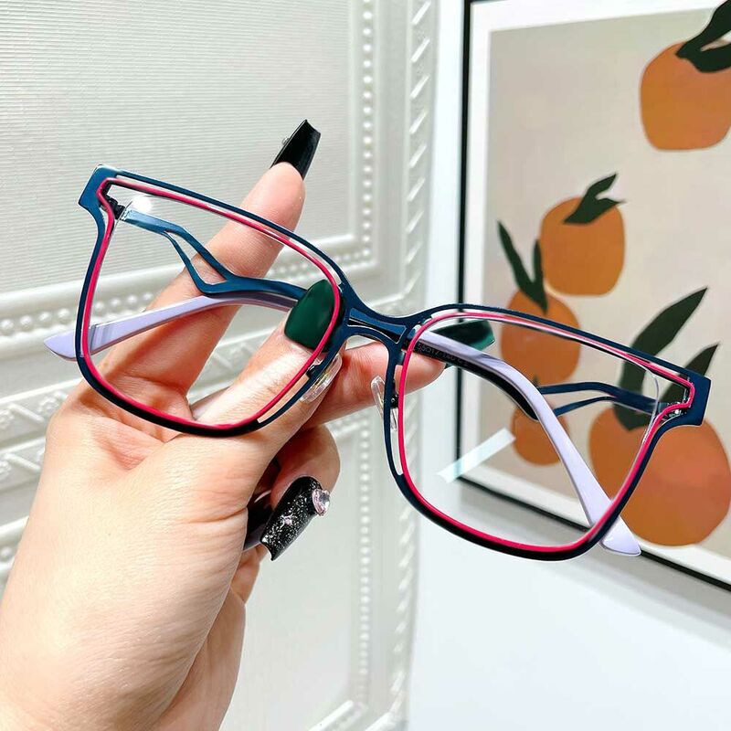 Steinbeck Square Purple Glasses