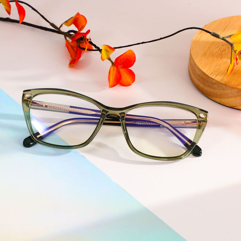 Lunettes de Vue Zara Cat Eye Vert