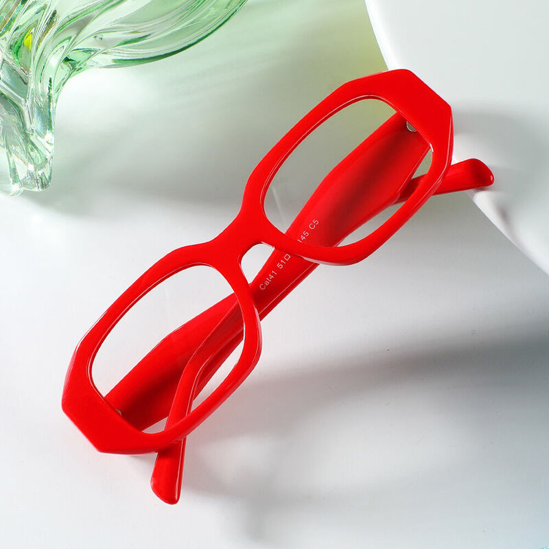 Cornell Rechteckige Rote Brille