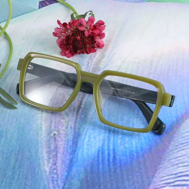Pradip Square Green Glasses