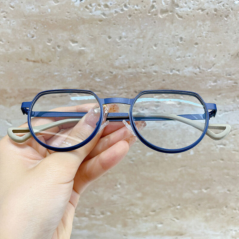 Albec Oval Blue Glasses