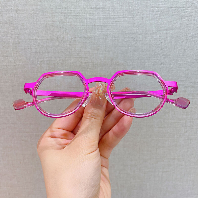 Kenn Geometric Pink Glasses