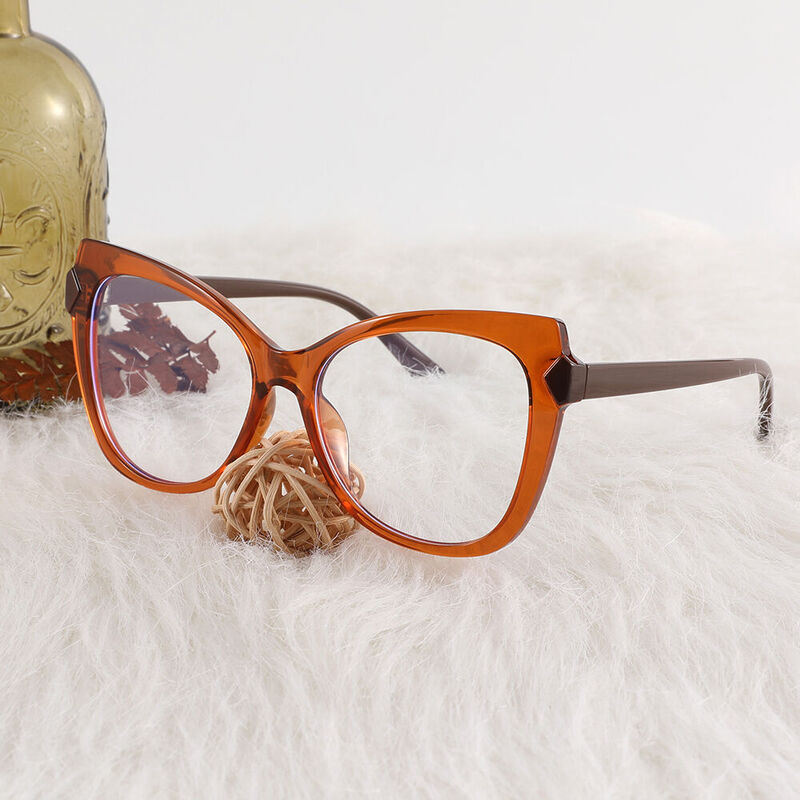 Isabella Cat Eye Orange Glasses