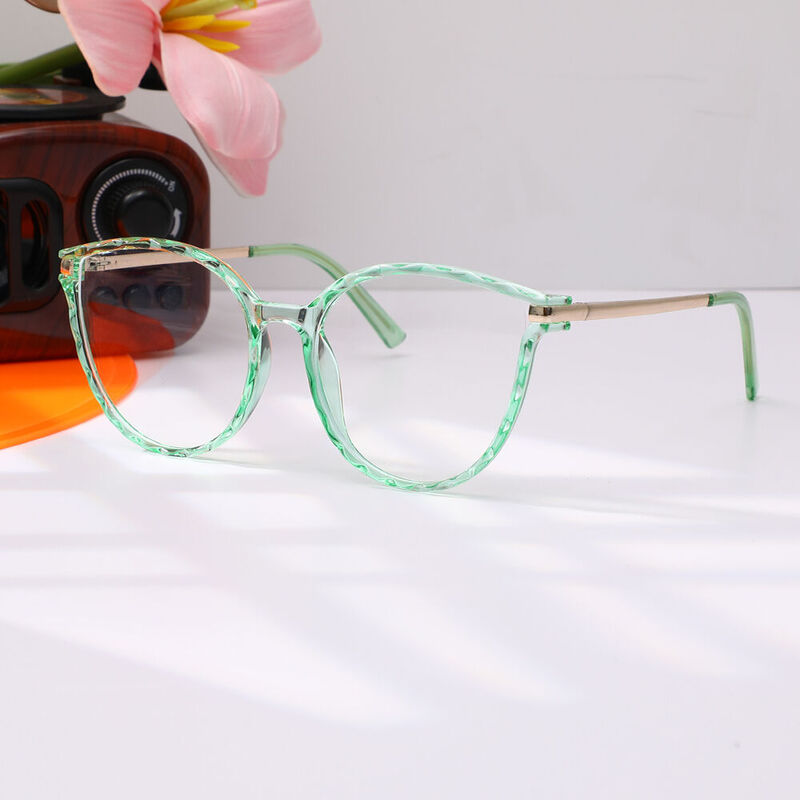 Sabr Round Green Glasses