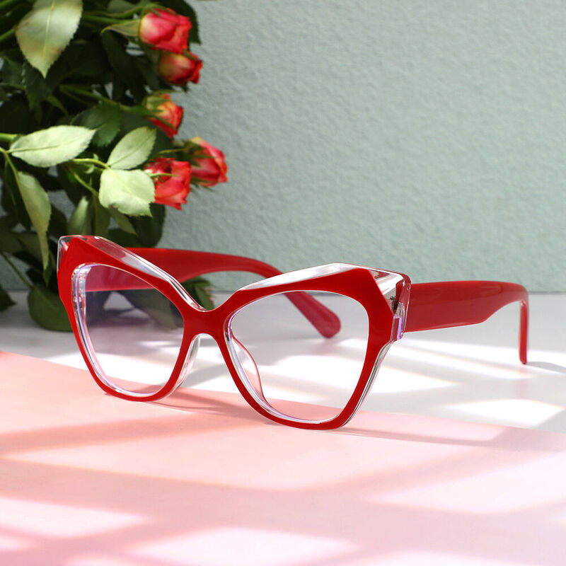 Rhod Cat Eye Red Glasses