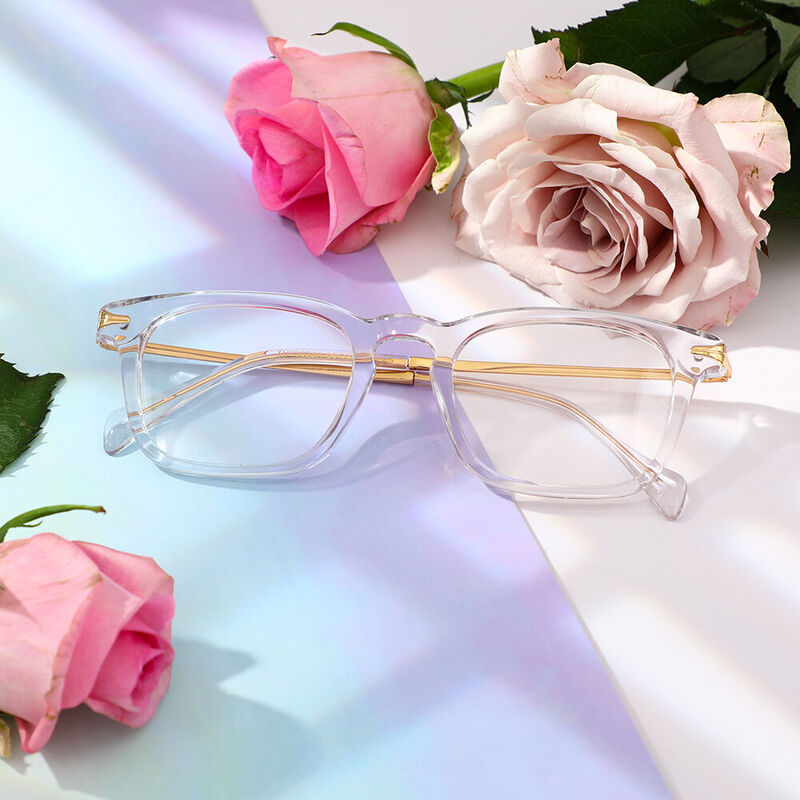 Dorothe Rectangle Clear Glasses