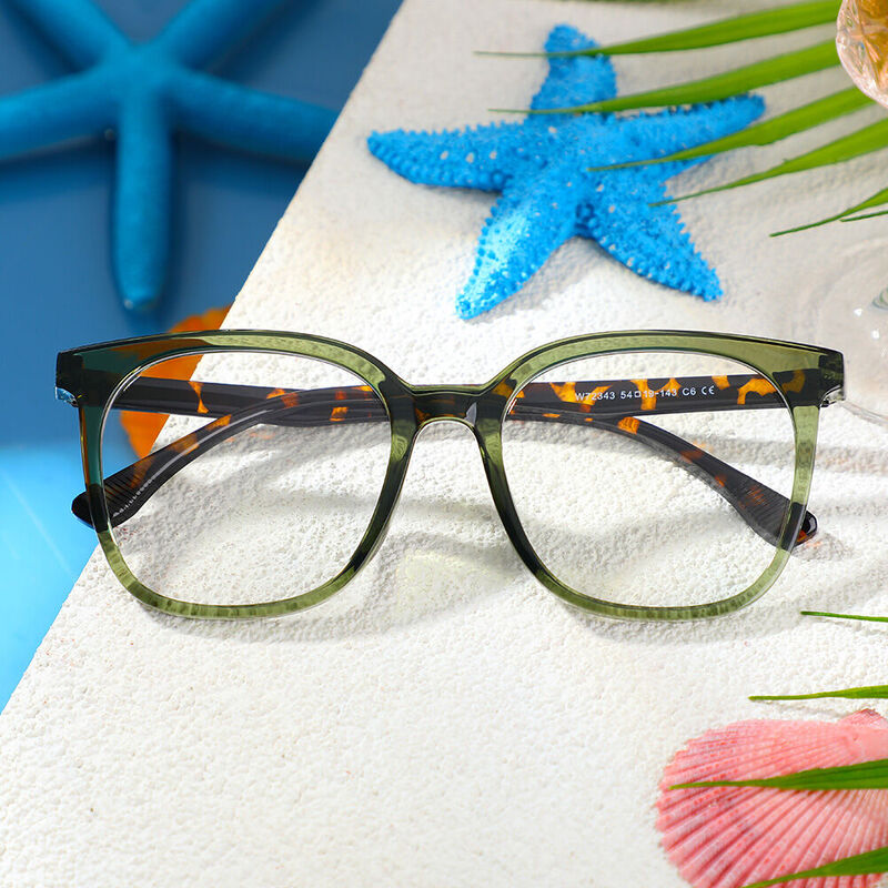 Gilbert Square Green Glasses