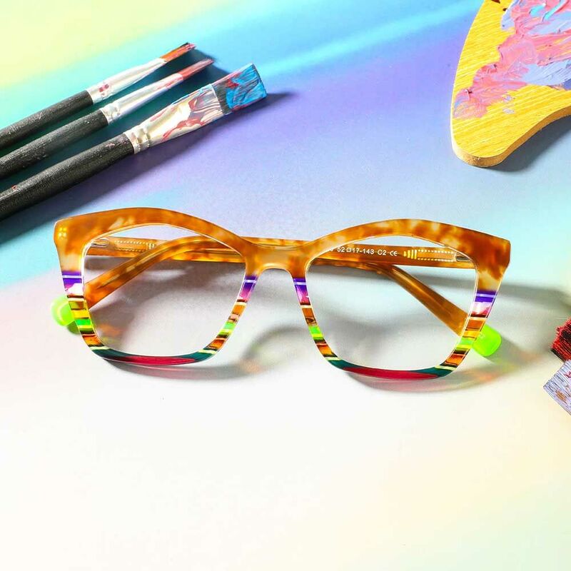 Ophelia Cat Eye Orange Glasses