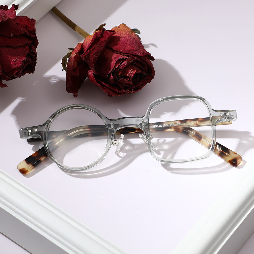 George Round Square Gray Glasses