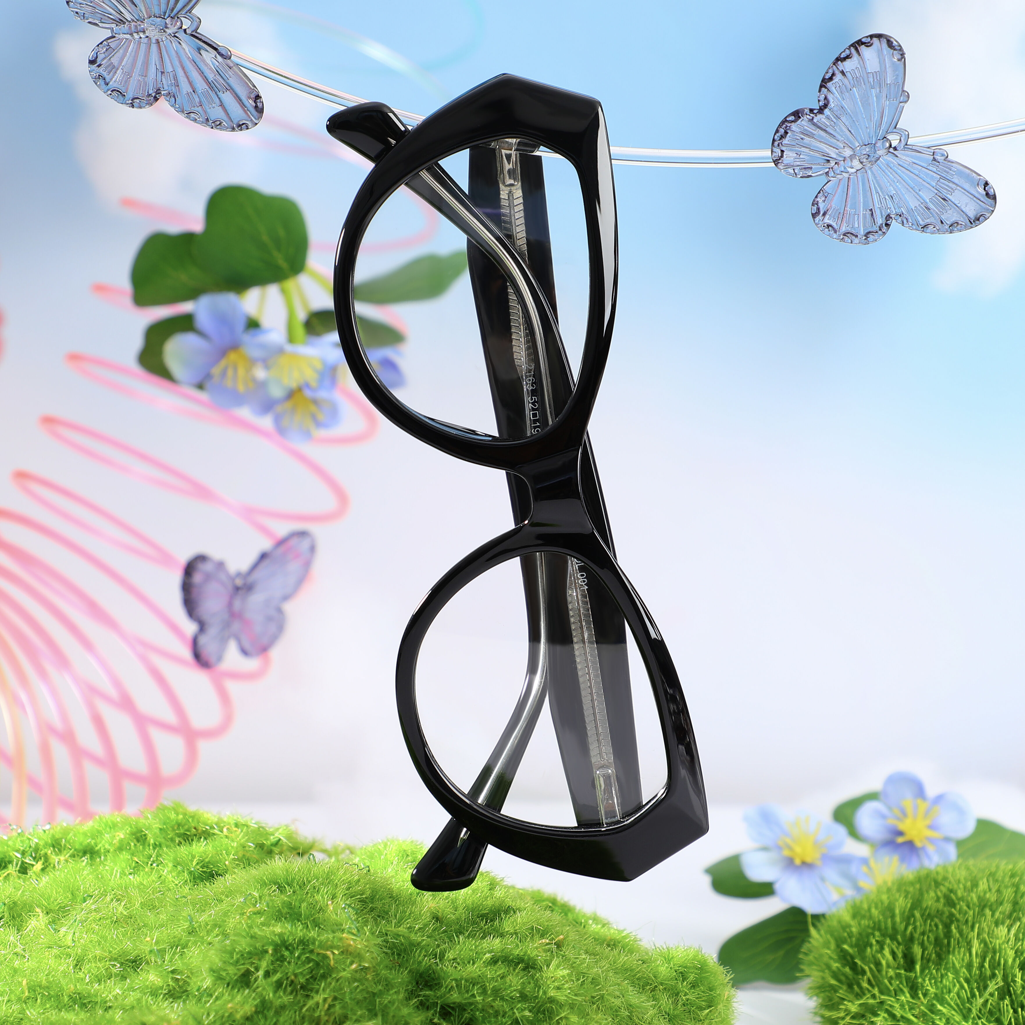 Hermosa Cat Eye Schwarze Brille