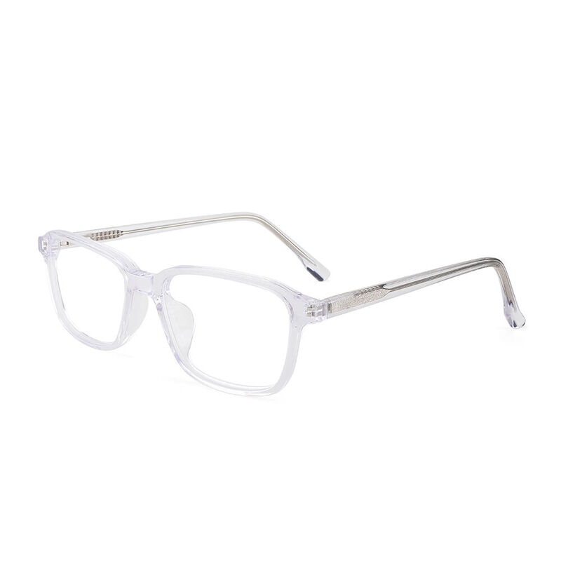 Visuality Rectangle Transparent Glasses