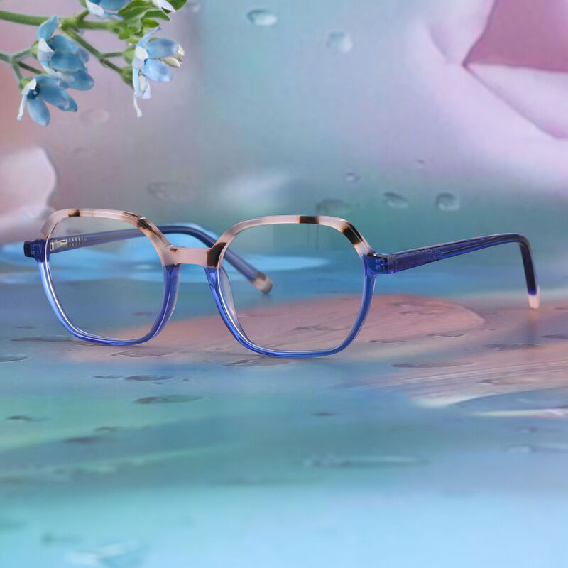 Curme Geometric Blue Glasses