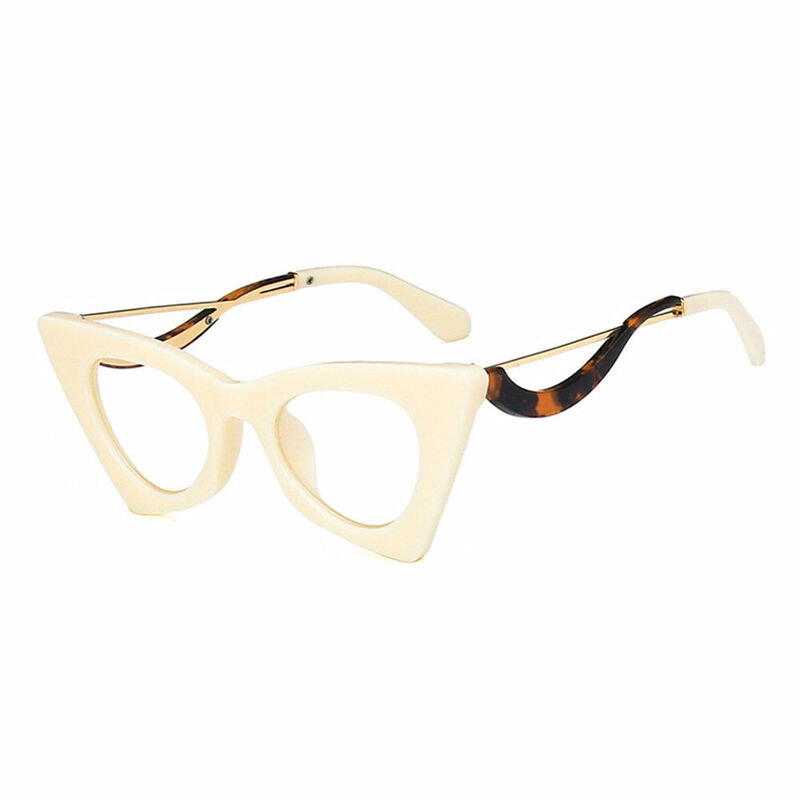 Yehu Cat Eye Beige Glasses