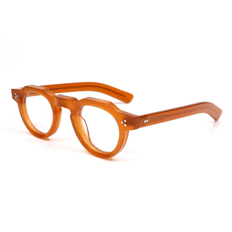 Cedrica Round Orange Glasses