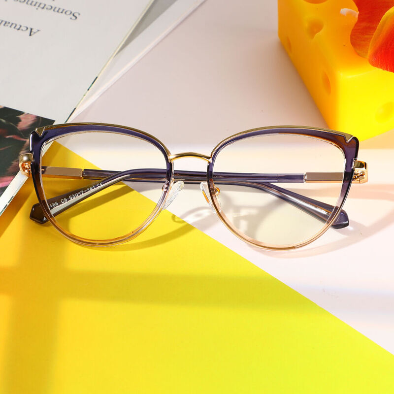 Joan Cat Eye Blue Glasses