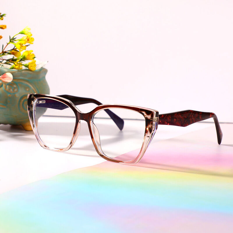 Haggai Cat Eye Brown Glasses