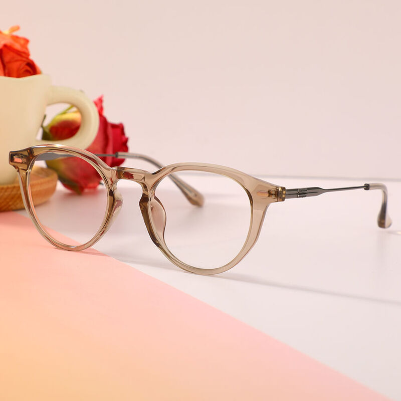 Noel Round Brown Glasses