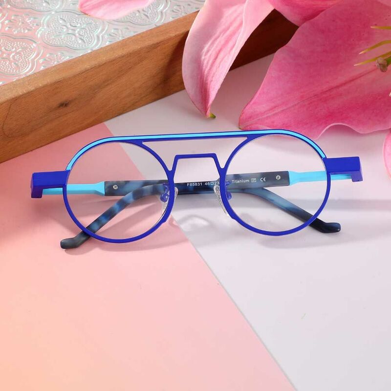 Harrima Aviator Blue Glasses