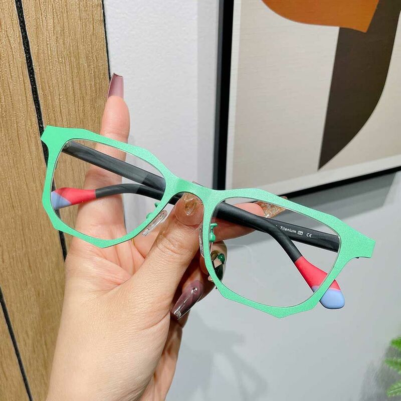 Snow Square Green Glasses