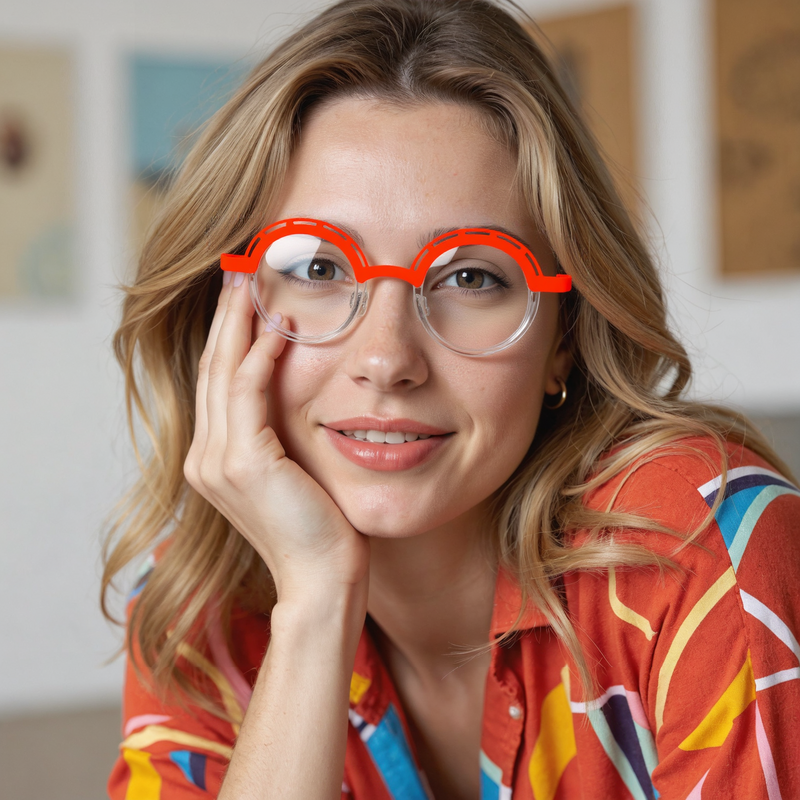 Ramos Round Orange Glasses