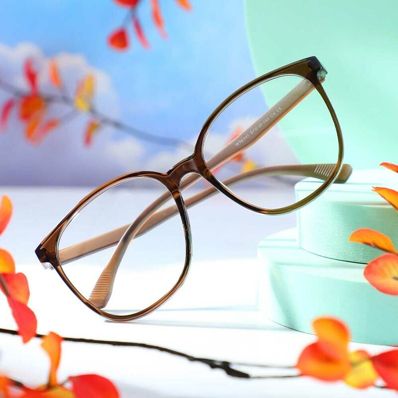Evangeline Square Brown Glasses