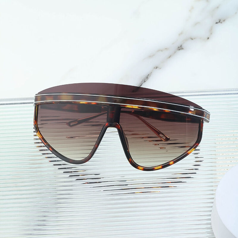 Felicia Oval Tortoise Sunglasses