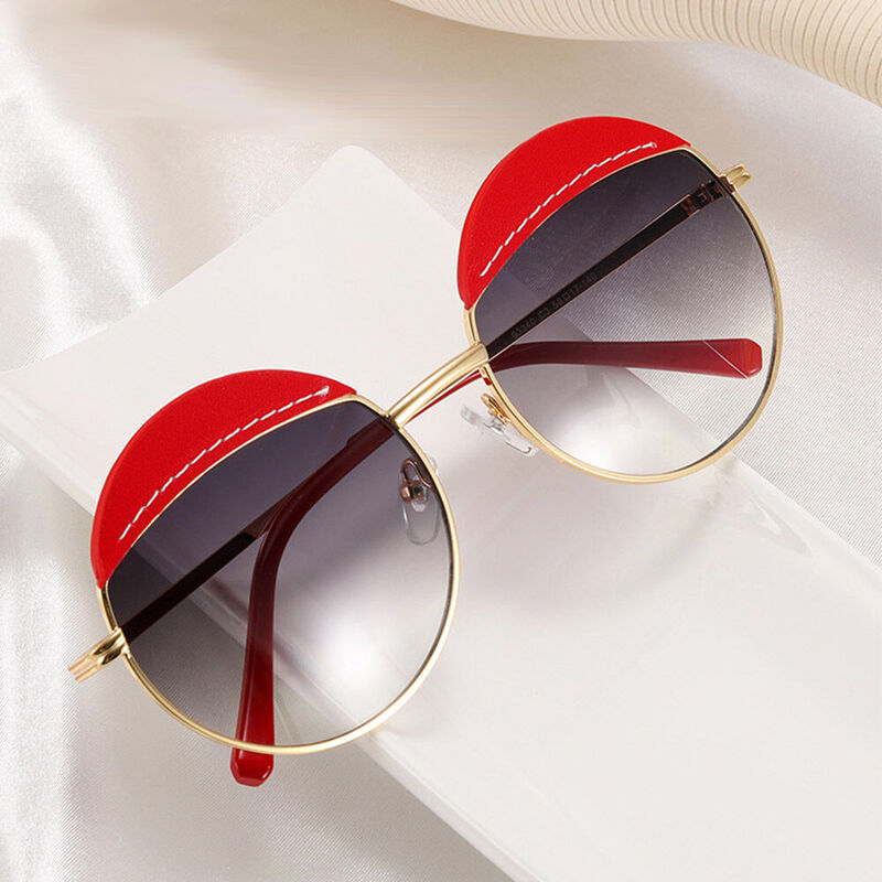 Rory Round Red Sunglasses