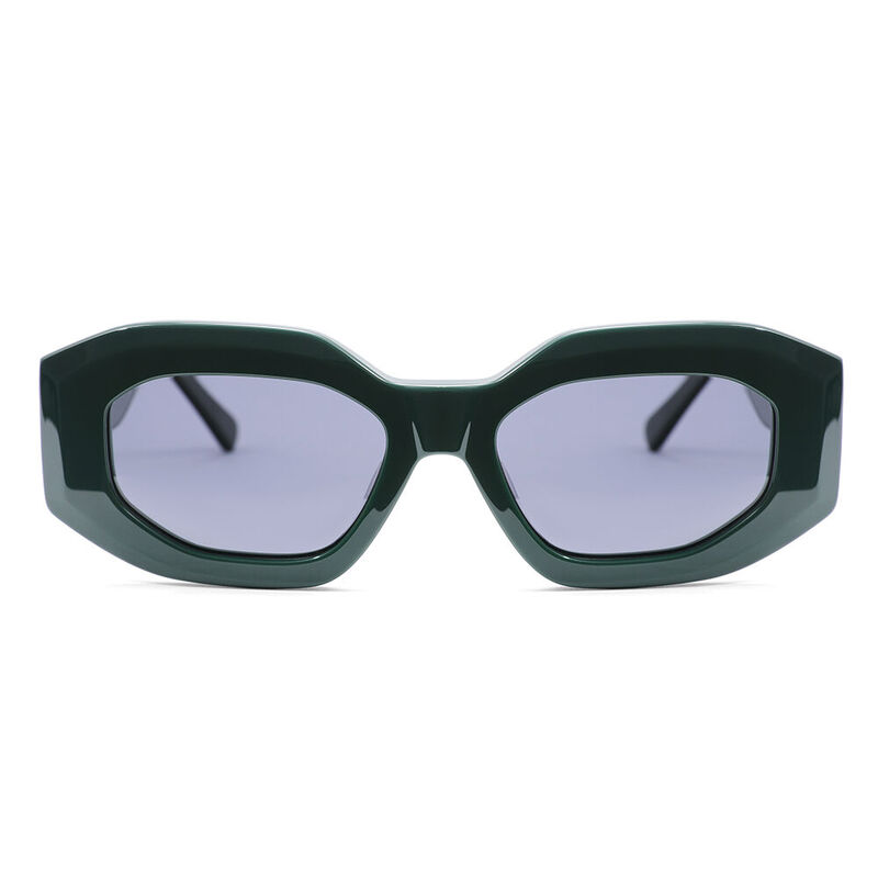 Giselle Geometric Green Sunglasses