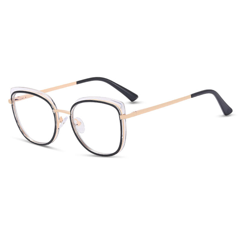 Walpole Cat Eye Black Clear Glasses