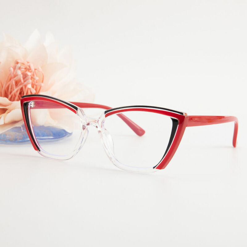 Keynes Cat Eye Red Glasses