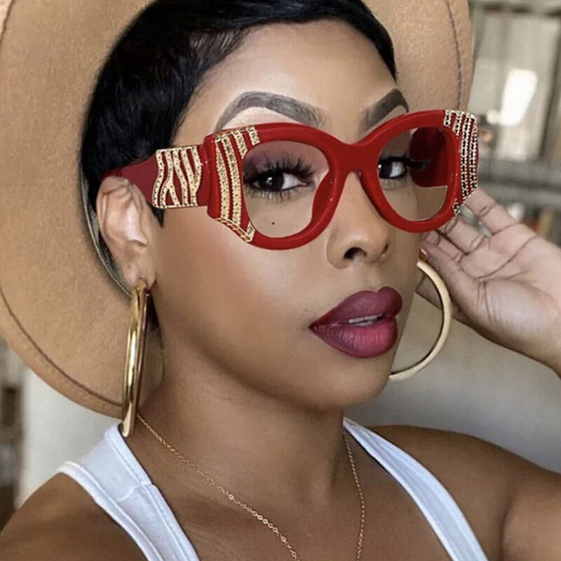 Gilks Oval Red Glasses