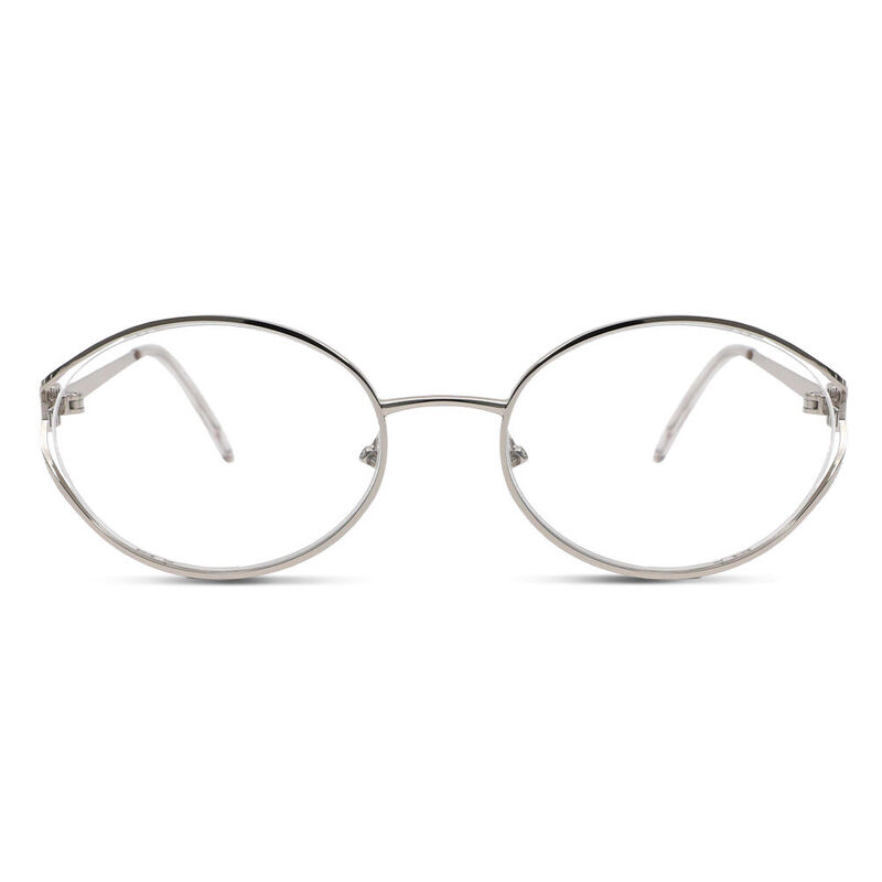 Ellio Oval Silver Glasses