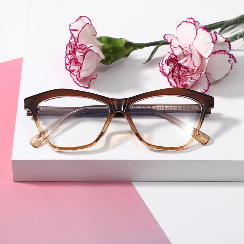 Elsiea Cat Eye Brown Glasses