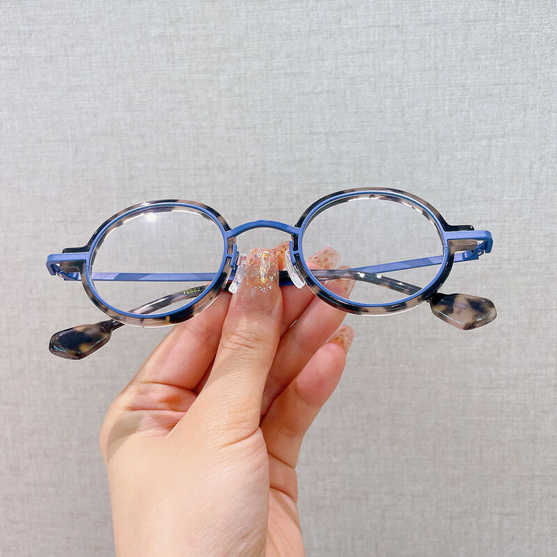 Ateou Round Blue Glasses