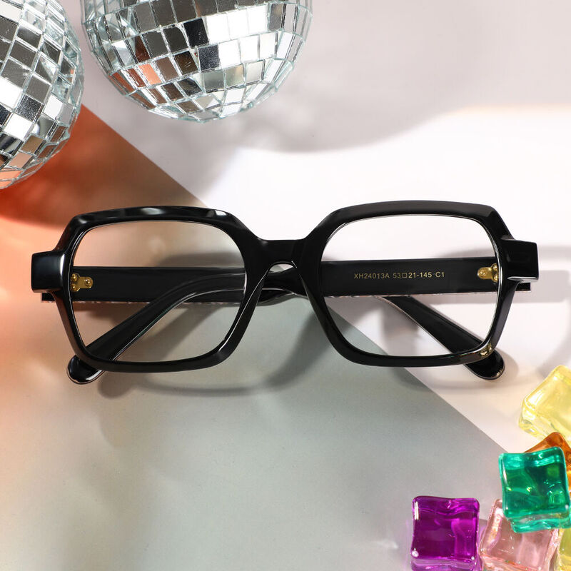 Bulwe Quadratische Schwarze Brille