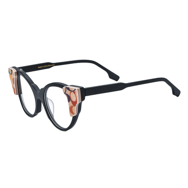Lunettes de Vue Marrone Cat Eye Noir
