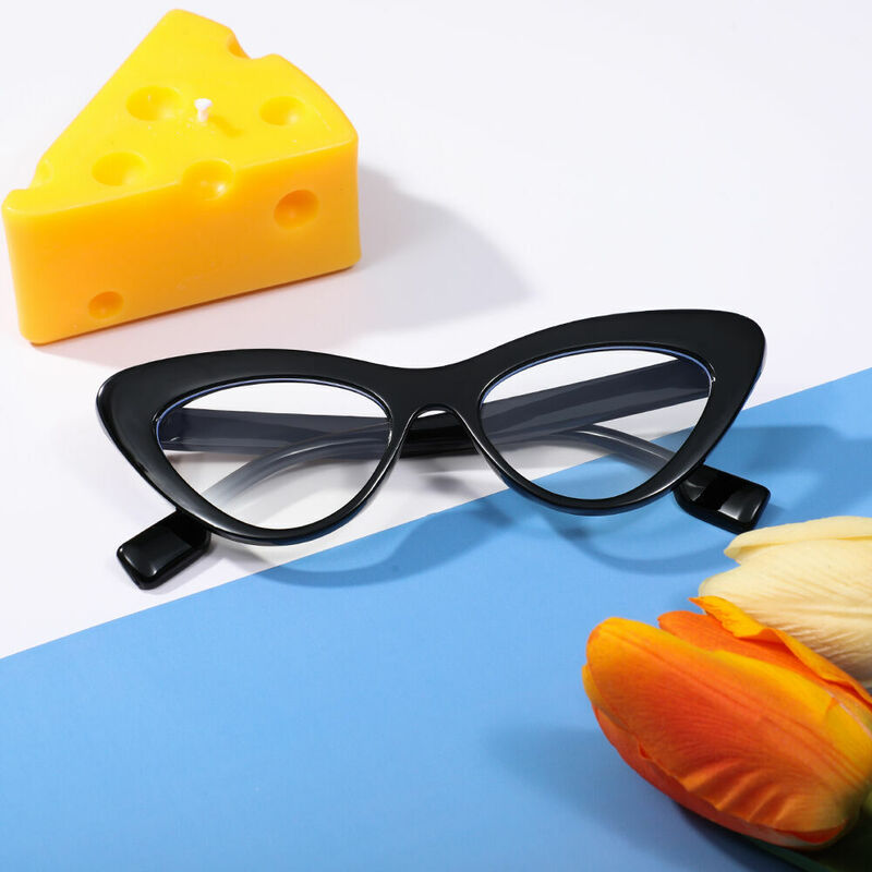 Emma Cat Eye Black Glasses