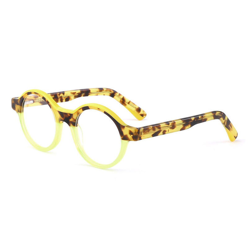 Shauna Round Yellow Glasses