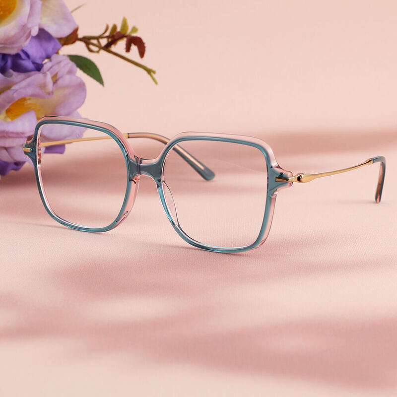 Wallace Geometric Green Glasses