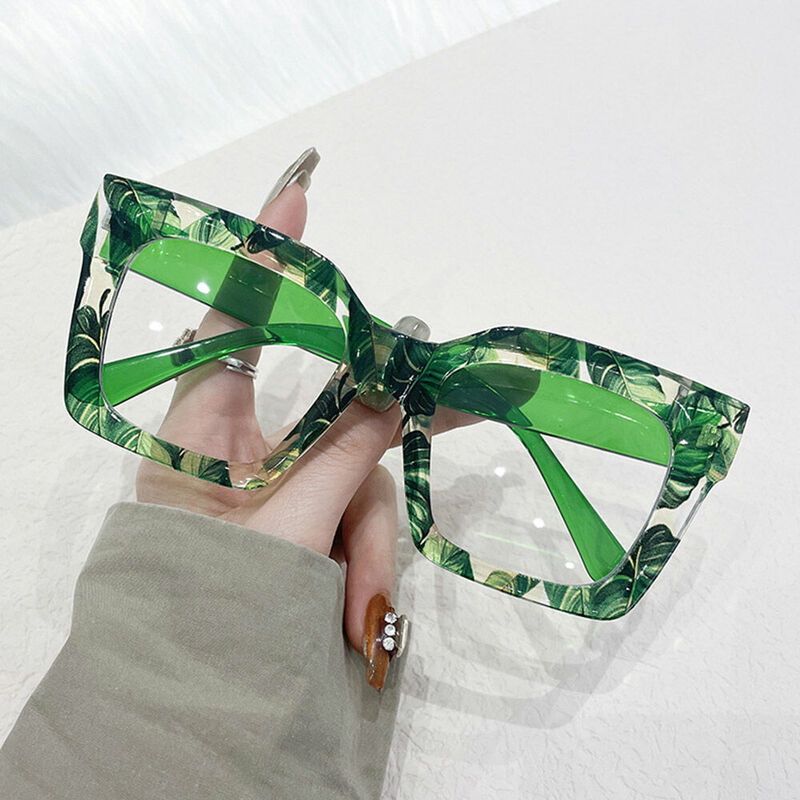 Joycu Square Green Glasses