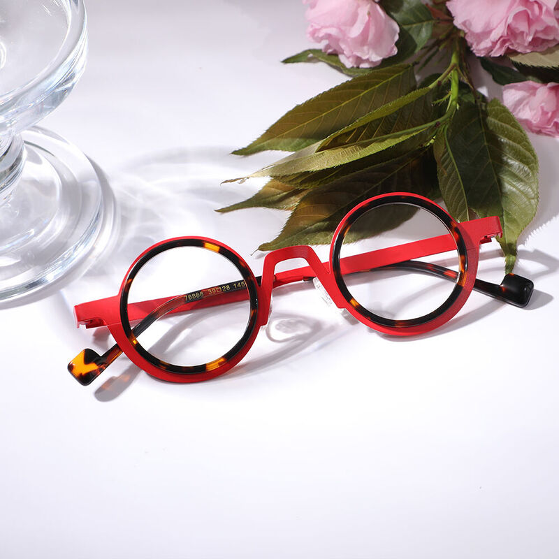 Careg Round Red Glasses