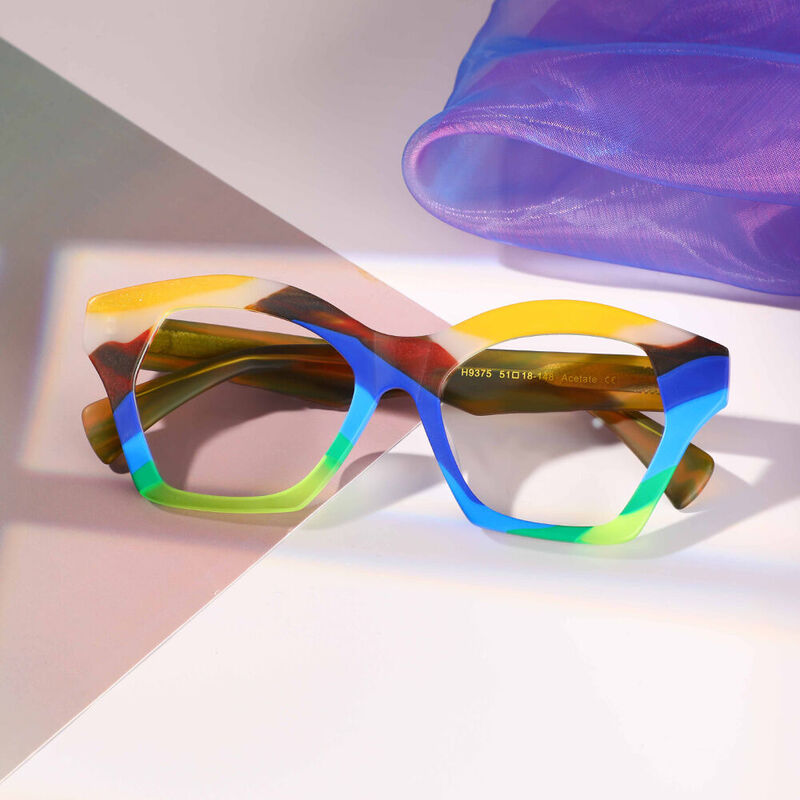Virgil Cat Eye Blue Glasses