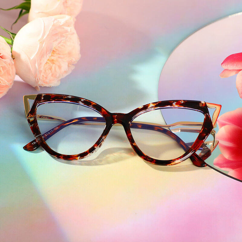 Nydia Cat Eye Red Glasses