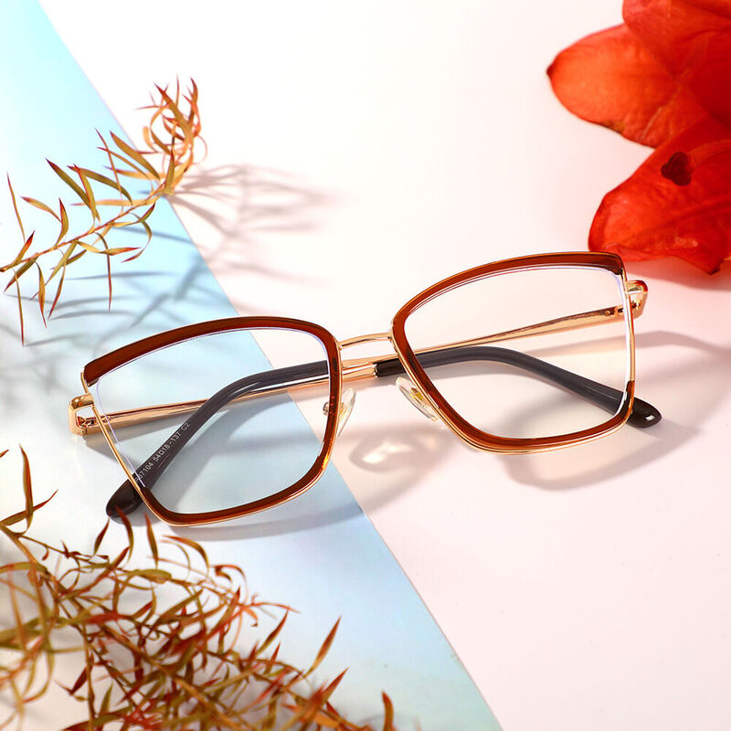 Ellen Cat Eye Brown Glasses