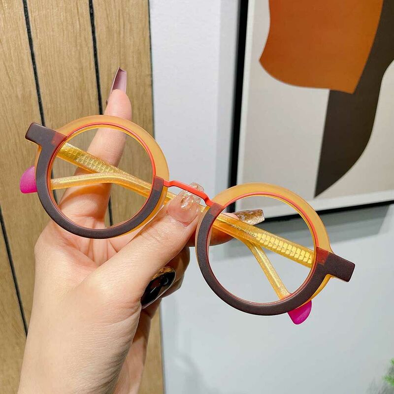 Eugen Round Orange Glasses