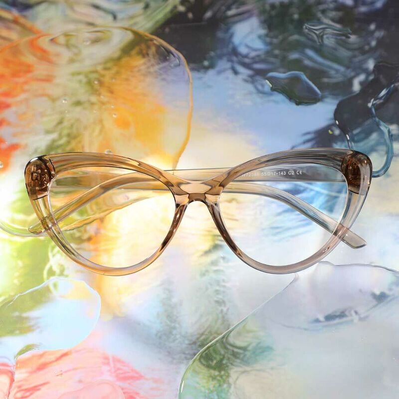 Pearl Cat Eye Braune Brille