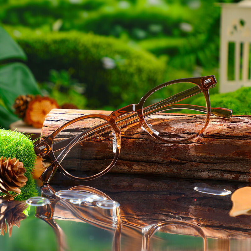 Maxine Round Brown Glasses