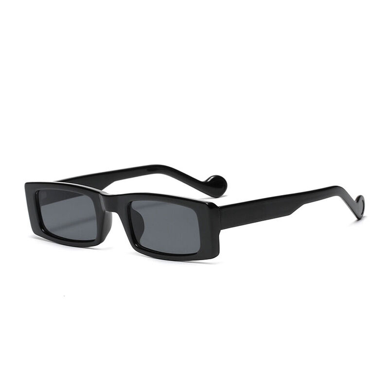 Ursula Rectangle Black Sunglasses