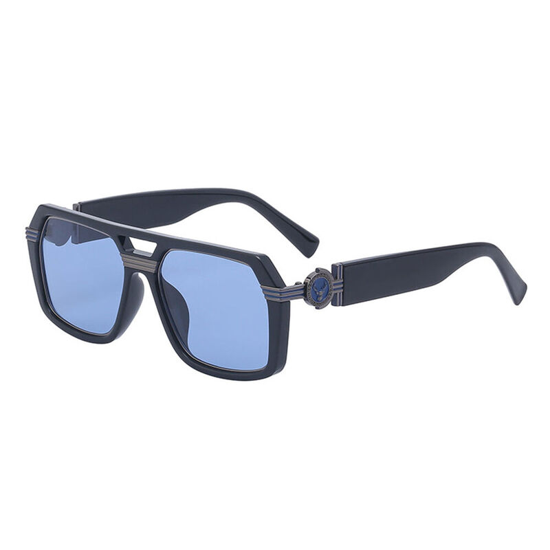 Bauhaus Aviator Black Blue Sunglasses