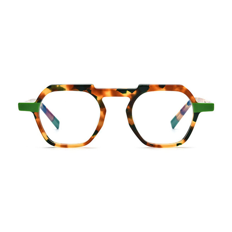Conidi Geometric Green Tortoise Glasses